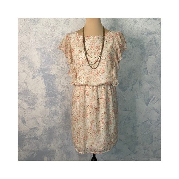 LOB Collection Ivory Floral Mini Dress size 3 - Picture 1 of 6